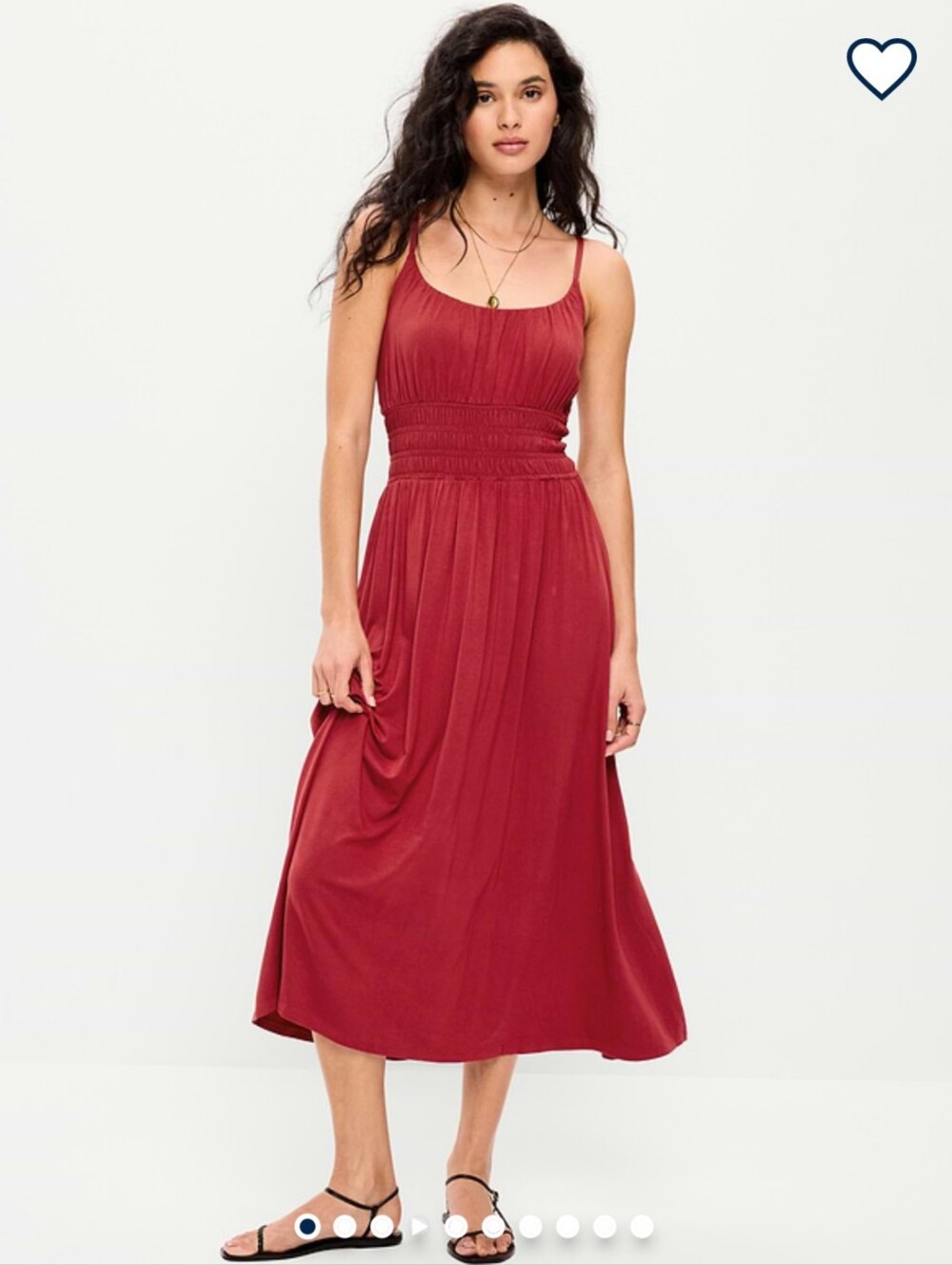 Old Navy Smocked Sleeveless Midi Dress In Loganberry Sz M NWT